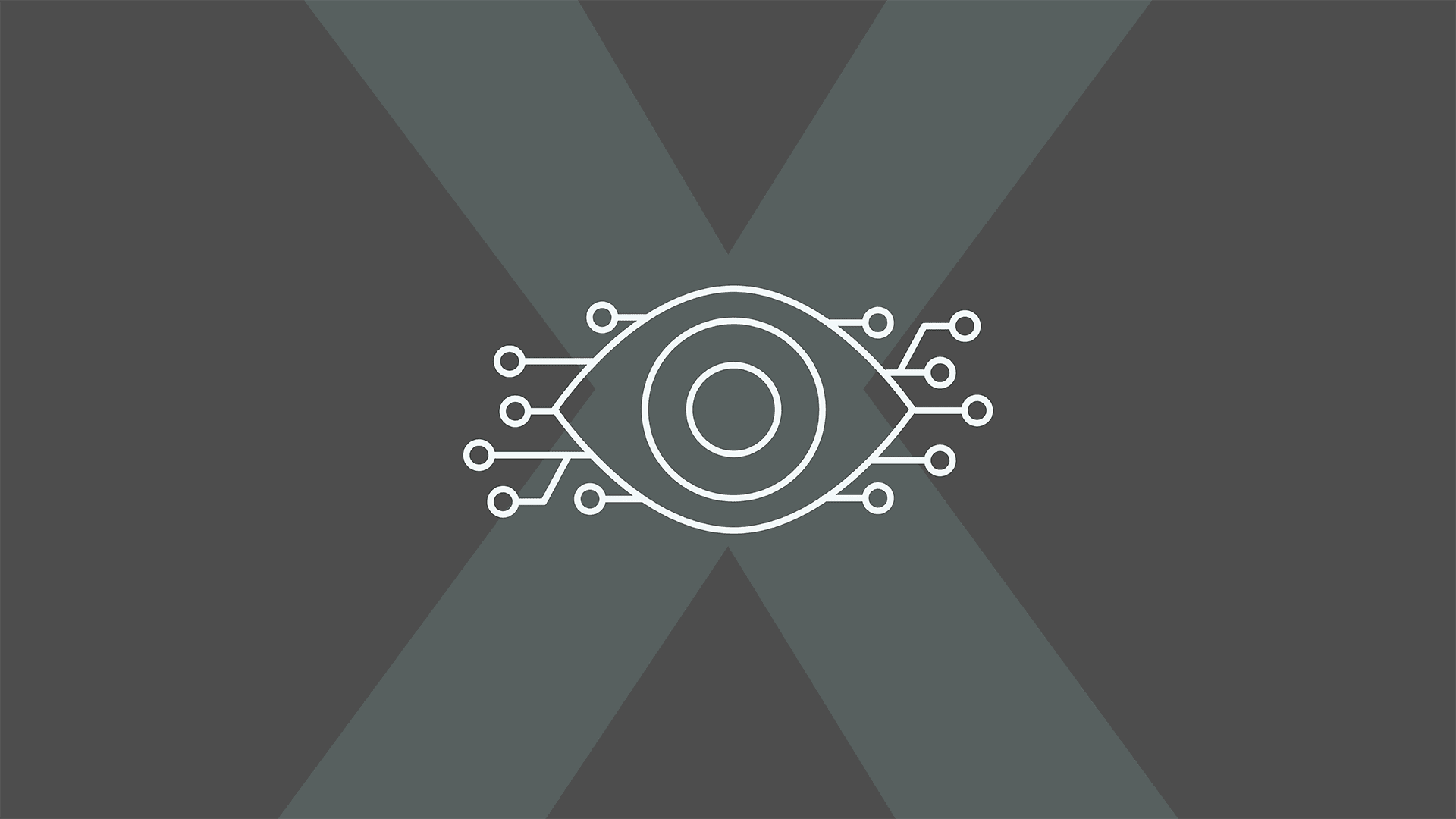 An illustrated AGX Icon of an eye made of electronic connectors