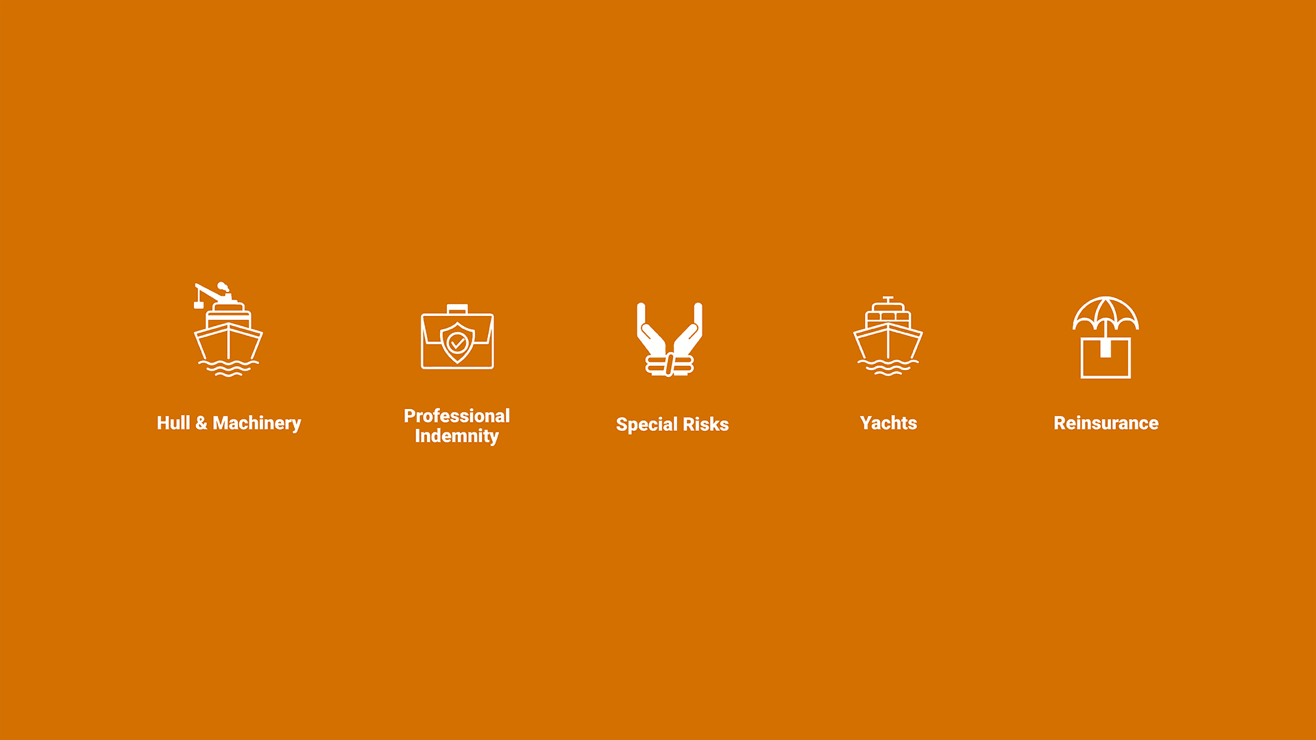 A graphic of the Seascope Maritime Insurance Services Icons on an orange background